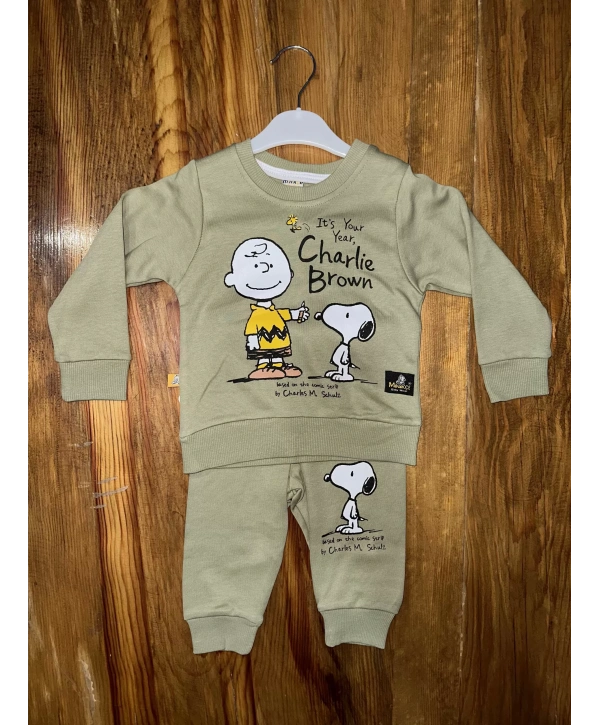 6-24 aylık charlie baskılı takım yeşil