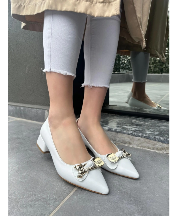 Jies Beyaz Topuklu Ayakkabı