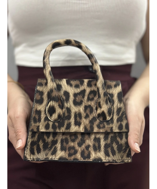 luxe leopar cilt çanta
