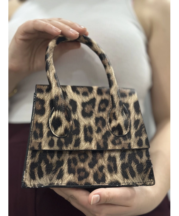 luxe leopar cilt çanta
