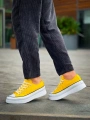 KB-CX-3 Kuback Kısa Sarı Keten Beyaz Yüksek Taban Spor Ayakkabı
