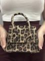 luxe leopar cilt çanta