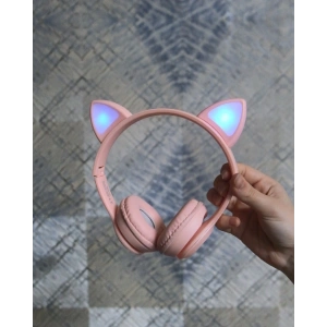 Kedi Kulaklı Kablosuz Pembe Kulaklık