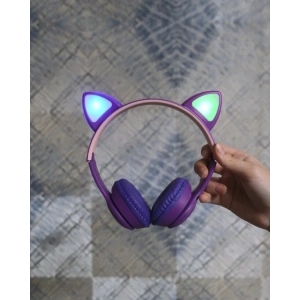Kedi Kulaklı Kablosuz Mor Kulaklık