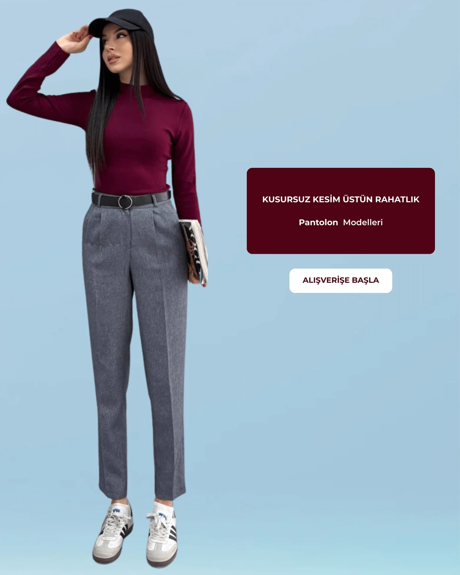 Ofis stili ve günlük giyim için Metucanın yeni sezon kadın kumaş pantolon koleksiyonu