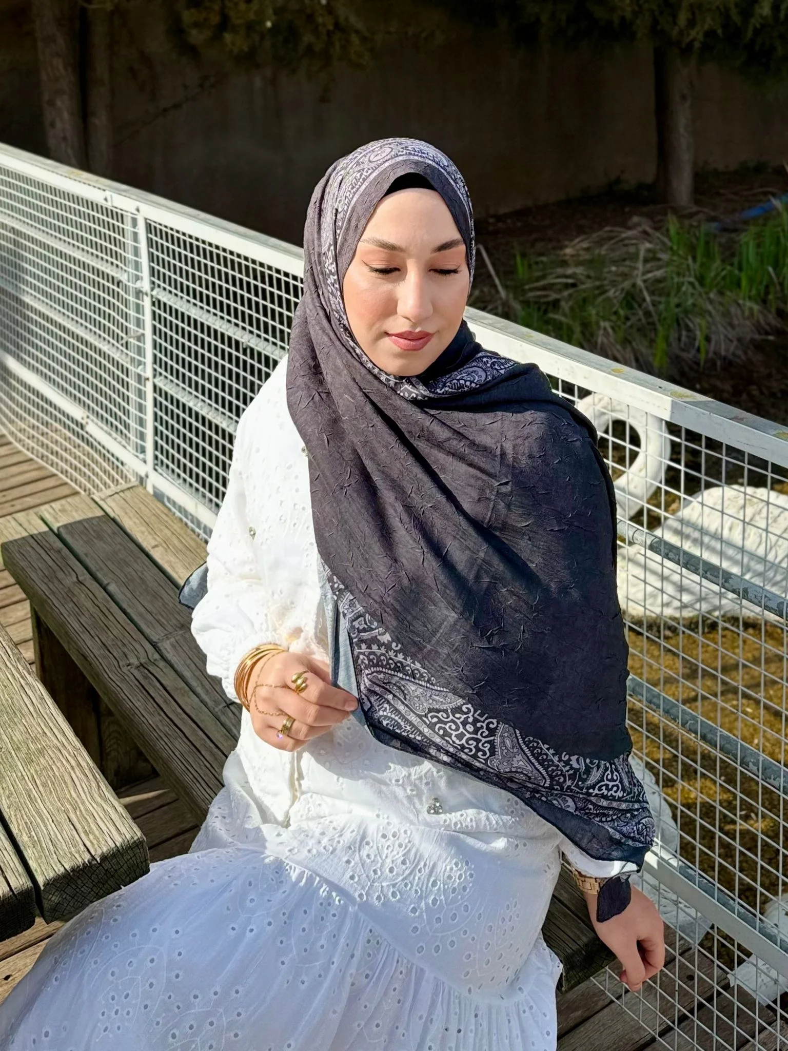 Kadın Siyah Yumuşak Dokulu Pamuklu Bambu Şal