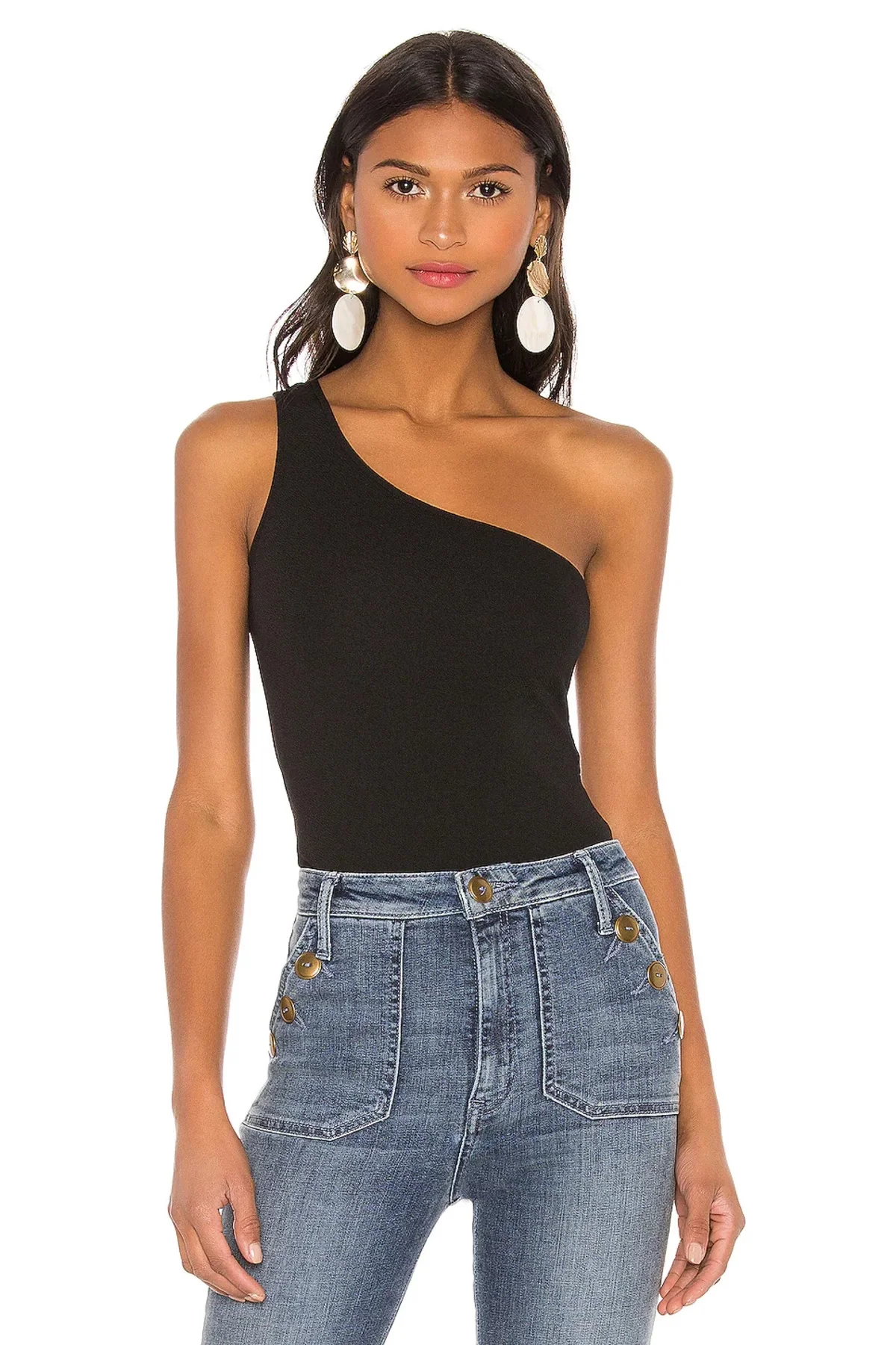 Kadın Asimetrik Kesim Tek Omuz Bodysuit