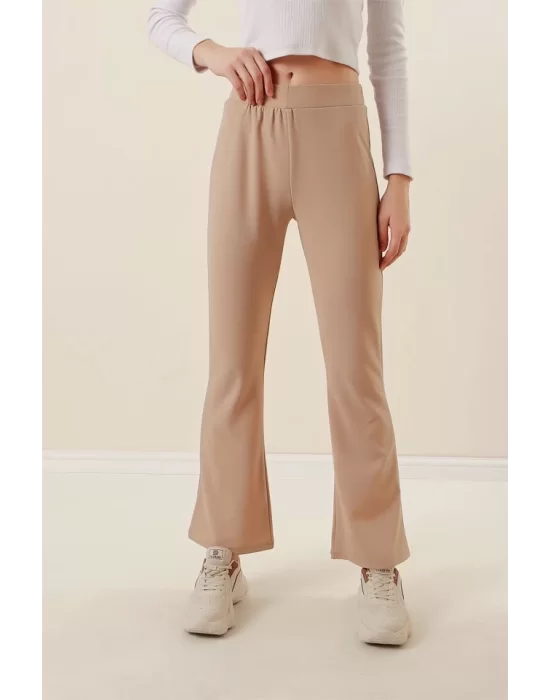 10220 İspanyol Paça Pantolon - Bej