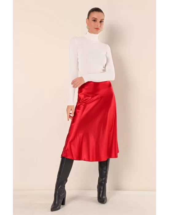 15806 Saten Etek - Bordo