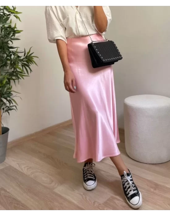 15806 Saten Etek - Pembe