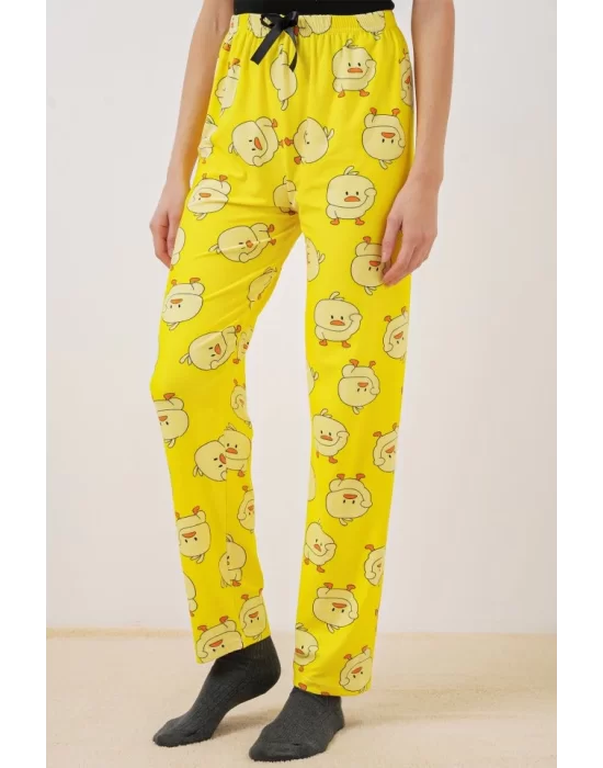 4323 Desenli Pijama Altı - Sarı