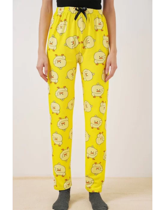 4323 Desenli Pijama Altı - Sarı