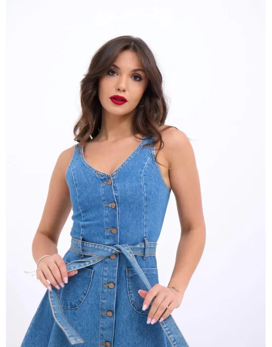 6208 KOT ELBİSE-MAVİ