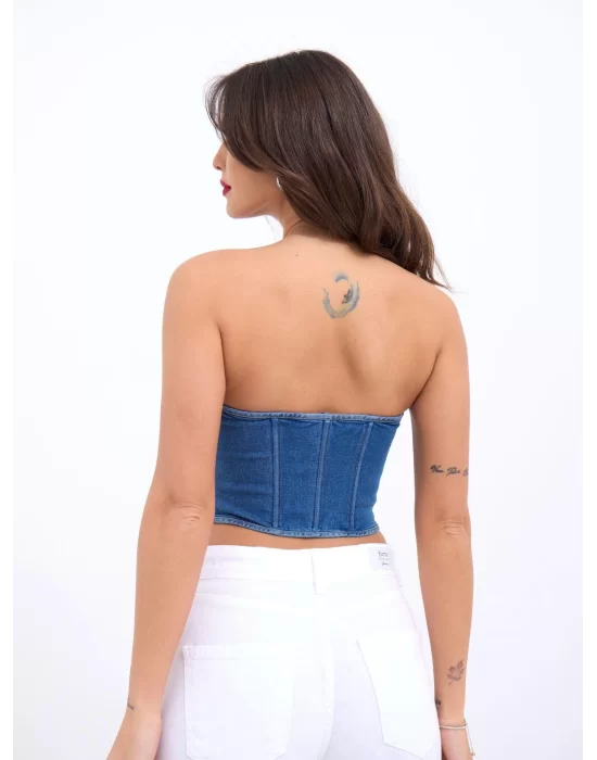 6241 KOT BLUZ-MAVİ