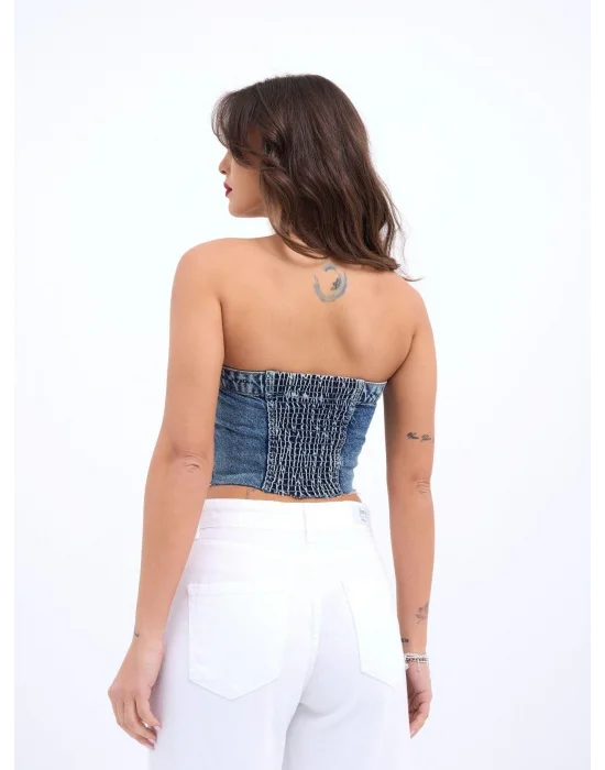 6285 KOT BLUZ-MAVİ