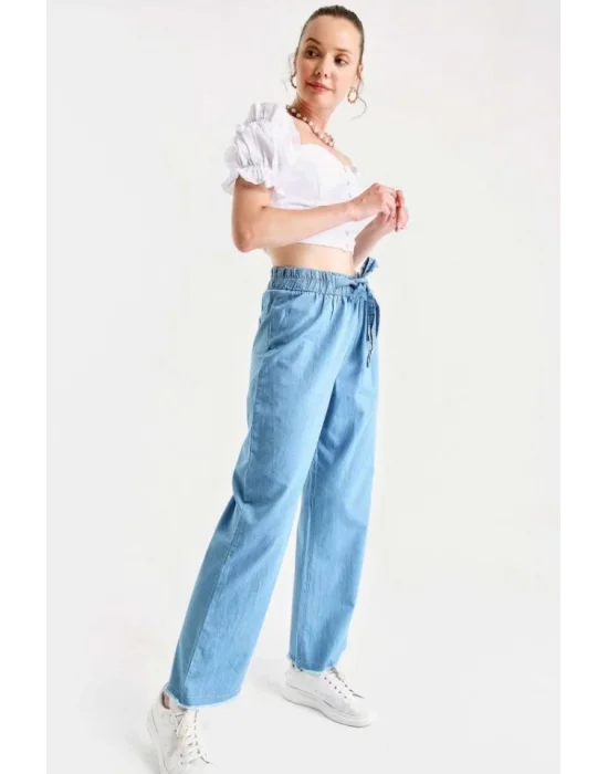 6469 BOL PAÇA JEANS PANTOLON - Mavi