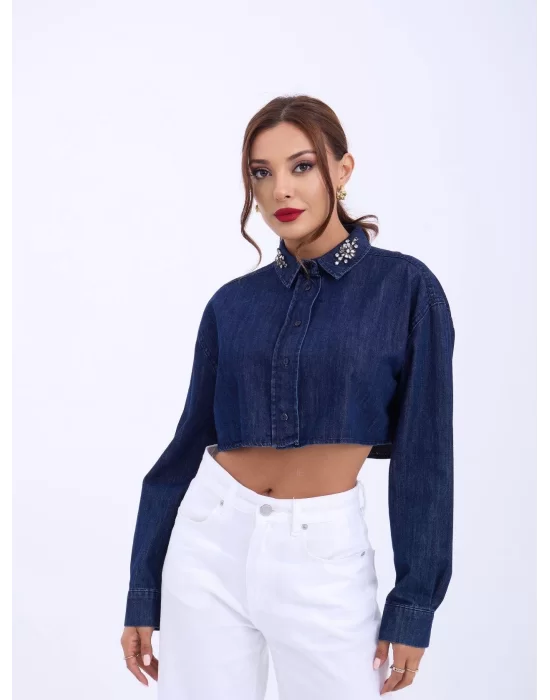 6603 KOT BLUZ-MAVİ