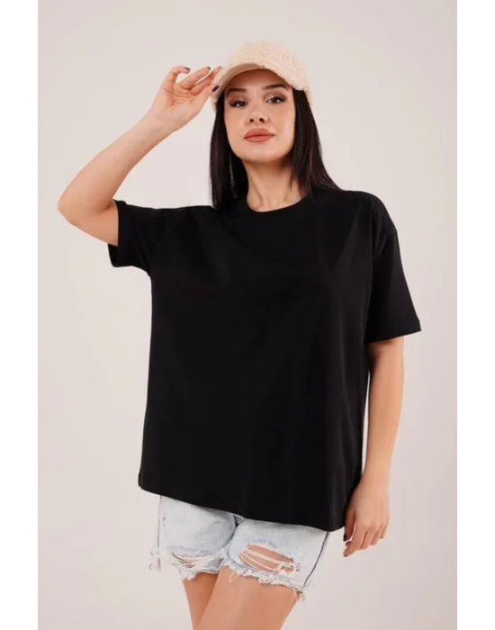 Basic Oversize T-Shirt %100 Organik Pamuklu Fit Yuvarlak Yakalı