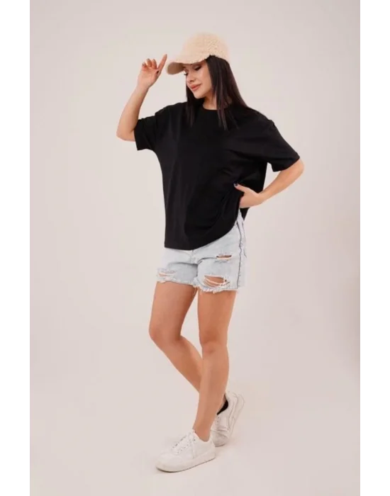 Basic Oversize T-Shirt %100 Organik Pamuklu Fit Yuvarlak Yakalı