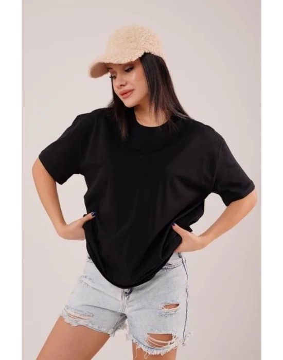 Basic Oversize T-Shirt %100 Organik Pamuklu Fit Yuvarlak Yakalı