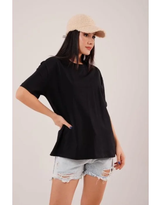 Basic Oversize T-Shirt %100 Organik Pamuklu Fit Yuvarlak Yakalı