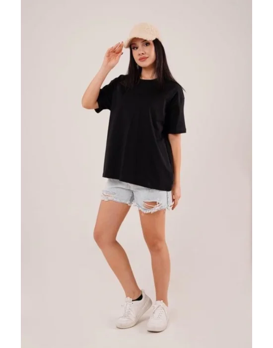 Basic Oversize T-Shirt %100 Organik Pamuklu Fit Yuvarlak Yakalı