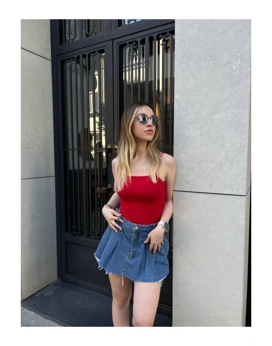 İp Askılı Sandy Kumaş Bluz Body