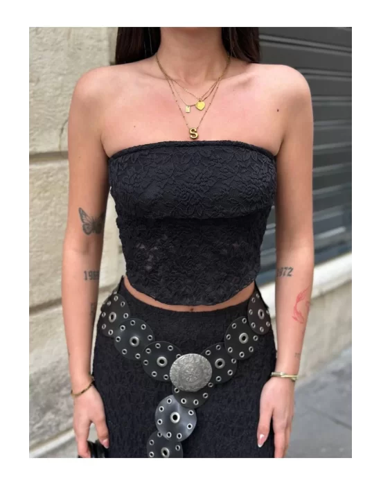 Dantel Straplez Crop Top | Şık ve Zarif Tasarım