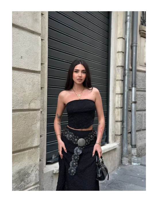 Dantel Straplez Crop Top | Şık ve Zarif Tasarım