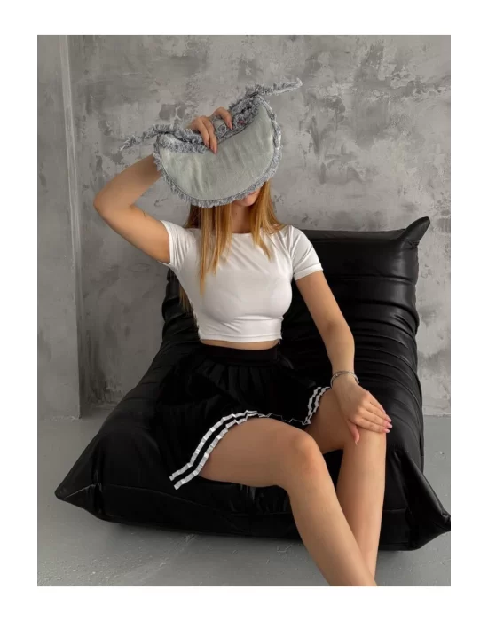 Kadın Pileli Şortlu Kore Mini Etek