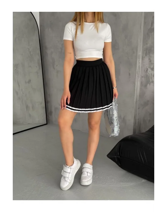 Kadın Pileli Şortlu Kore Mini Etek
