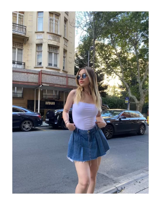 İp Askılı Sandy Kumaş Bluz Body