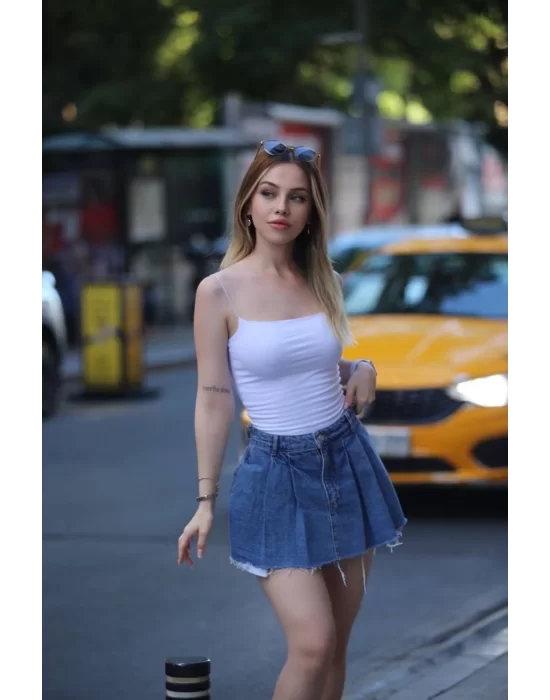 İp Askılı Sandy Kumaş Bluz Body