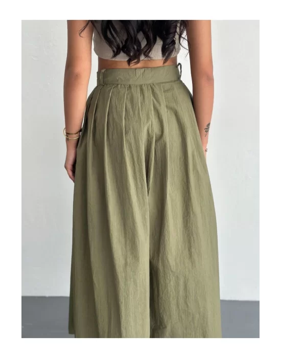 Kadın Önden Düğmeli Poplin Kumaş Yazlık Etek - Oversize Spor Model