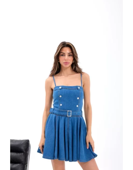 7363 KOT ELBİSE-MAVİ