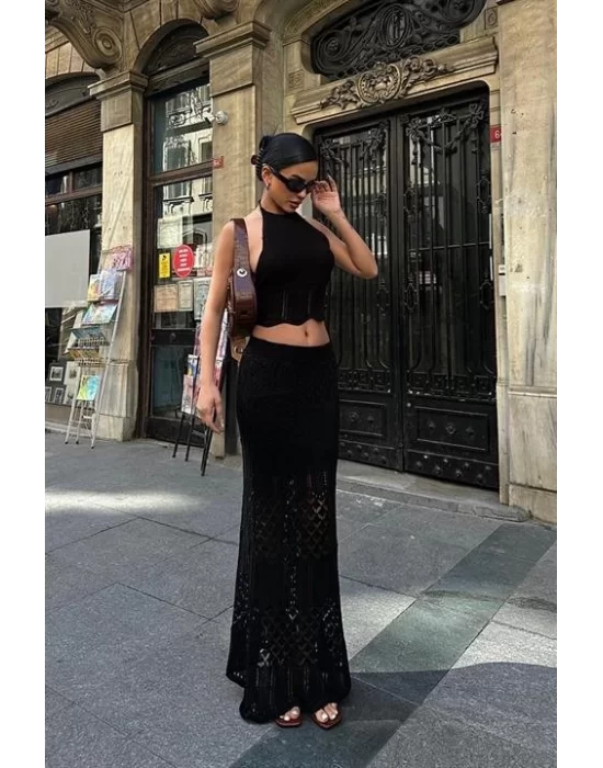 Adela Kroşe Etek Takım 9504-01