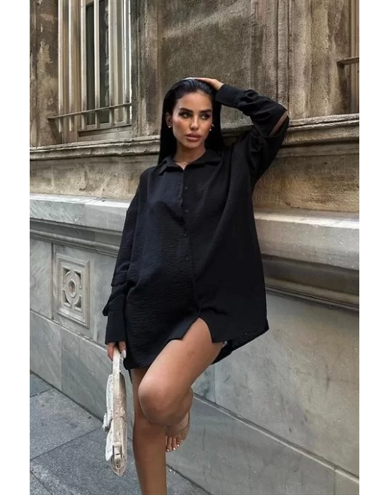 Alina Kol Cut Out Keten Gömlek 3252-08