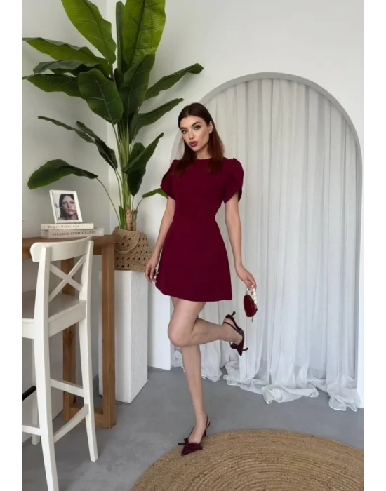 Alka İncili Fiyonk Detay Elbise