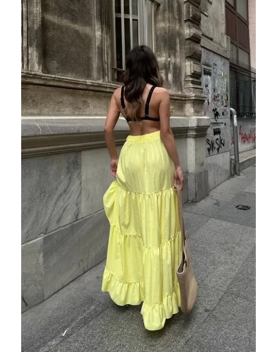 Audrey Fıfrlı Yırtmaç Detay Etek 4037