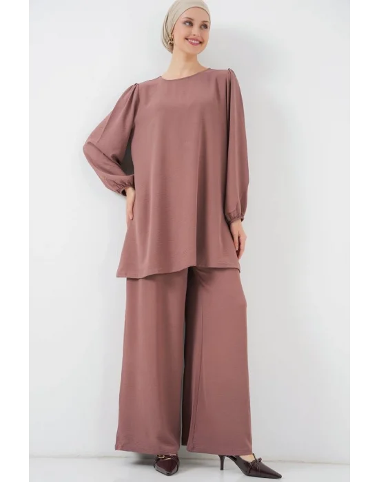 Ayrobin Tunik Pantolon Alt Üst Takım 6712 - Gül Kurusu