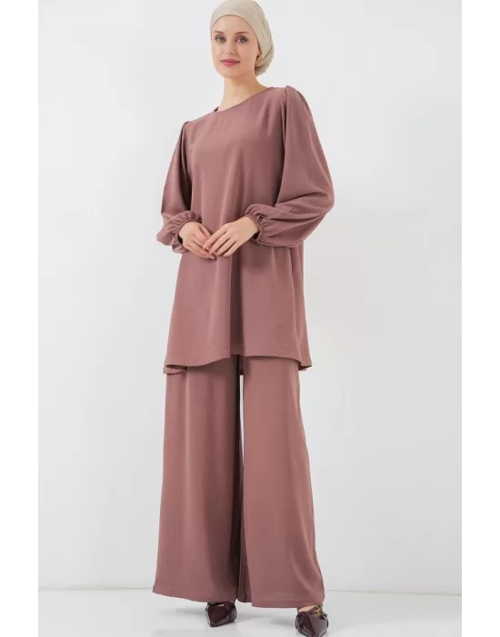 Ayrobin Tunik Pantolon Alt Üst Takım 6712 - Gül Kurusu