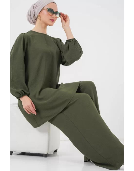 Ayrobin Tunik Pantolon Alt Üst Takım 6712 - Haki