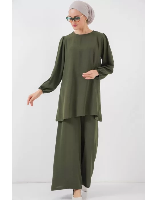 Ayrobin Tunik Pantolon Alt Üst Takım 6712 - Haki