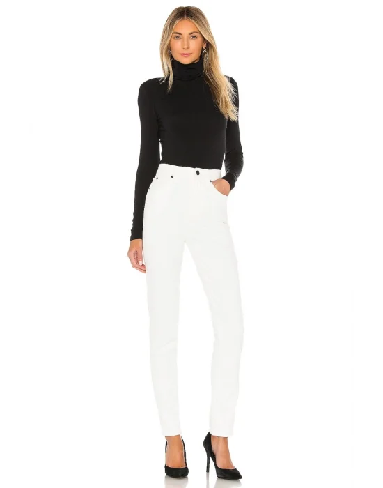 MetuCa Kadın Siyah Balıkçı Yaka Uzun Kollu İpek Jarse Kumaş Tanga Kesim Bodysuit Zıbın