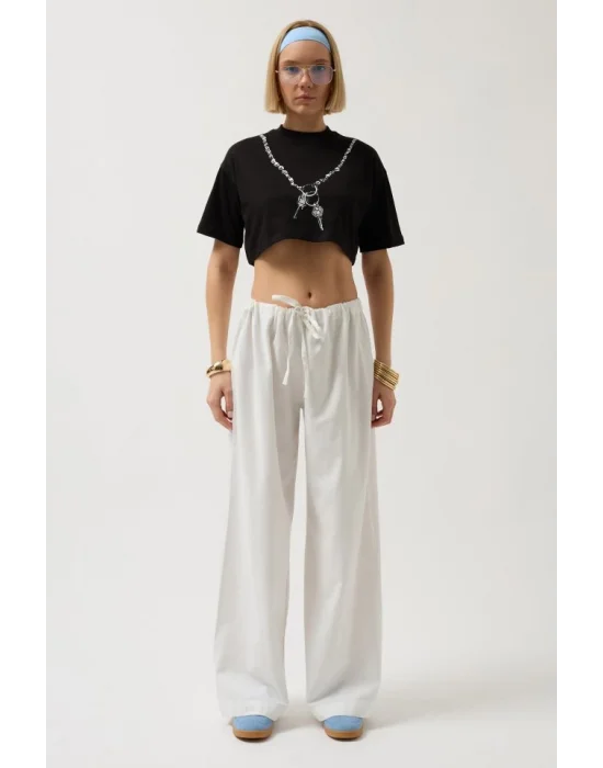Baskılı Crop T-Shirt