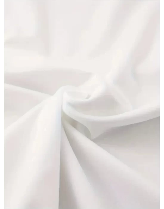 Baskılı Oversize Bisiklet Yaka T-shirt - Beyaz