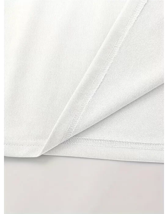 Baskılı Oversize Bisiklet Yaka T-shirt - Beyaz
