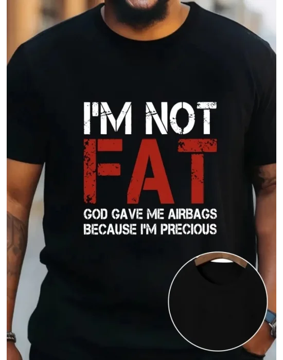 Baskılı Oversize Bisiklet Yaka T-shirt - Siyah