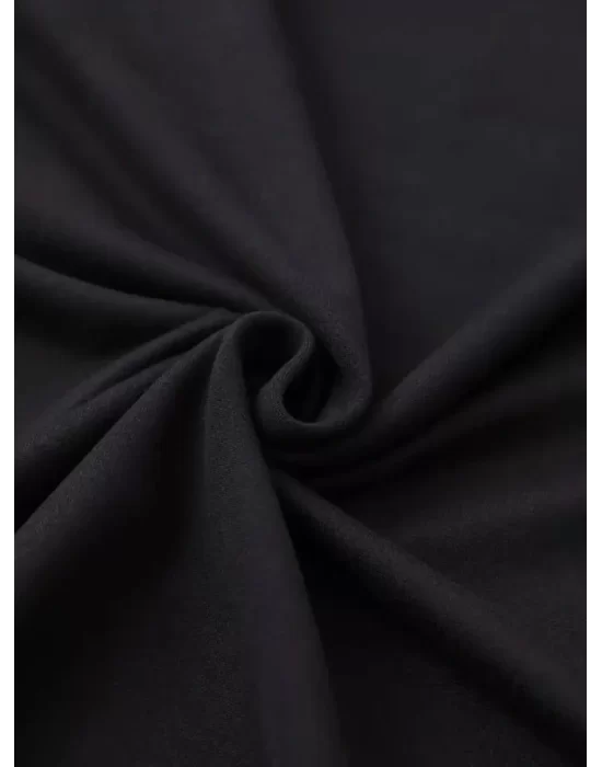 Baskılı Oversize Bisiklet Yaka T-shirt - Siyah