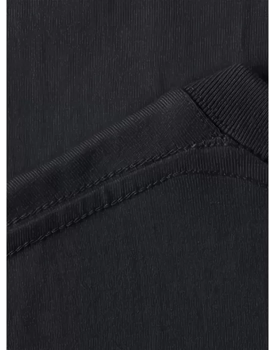 Baskılı Oversize Bisiklet Yaka T-shirt - Siyah